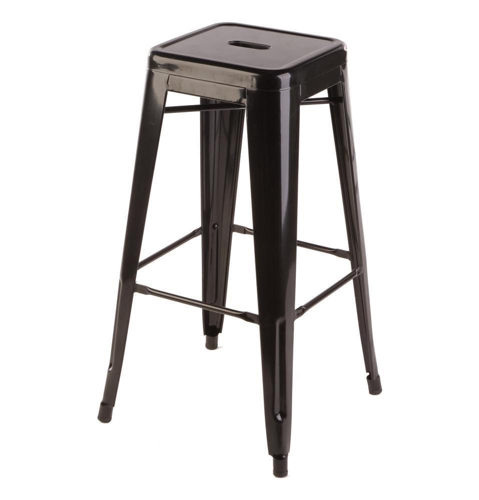 Цветной металлический барный стул с открытой спиной высотой 75