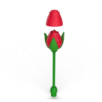 Rose Red Shape Clit Licking Nipple Sucker with Record Function Sex Toys for Women Tongue Rose Vibrator