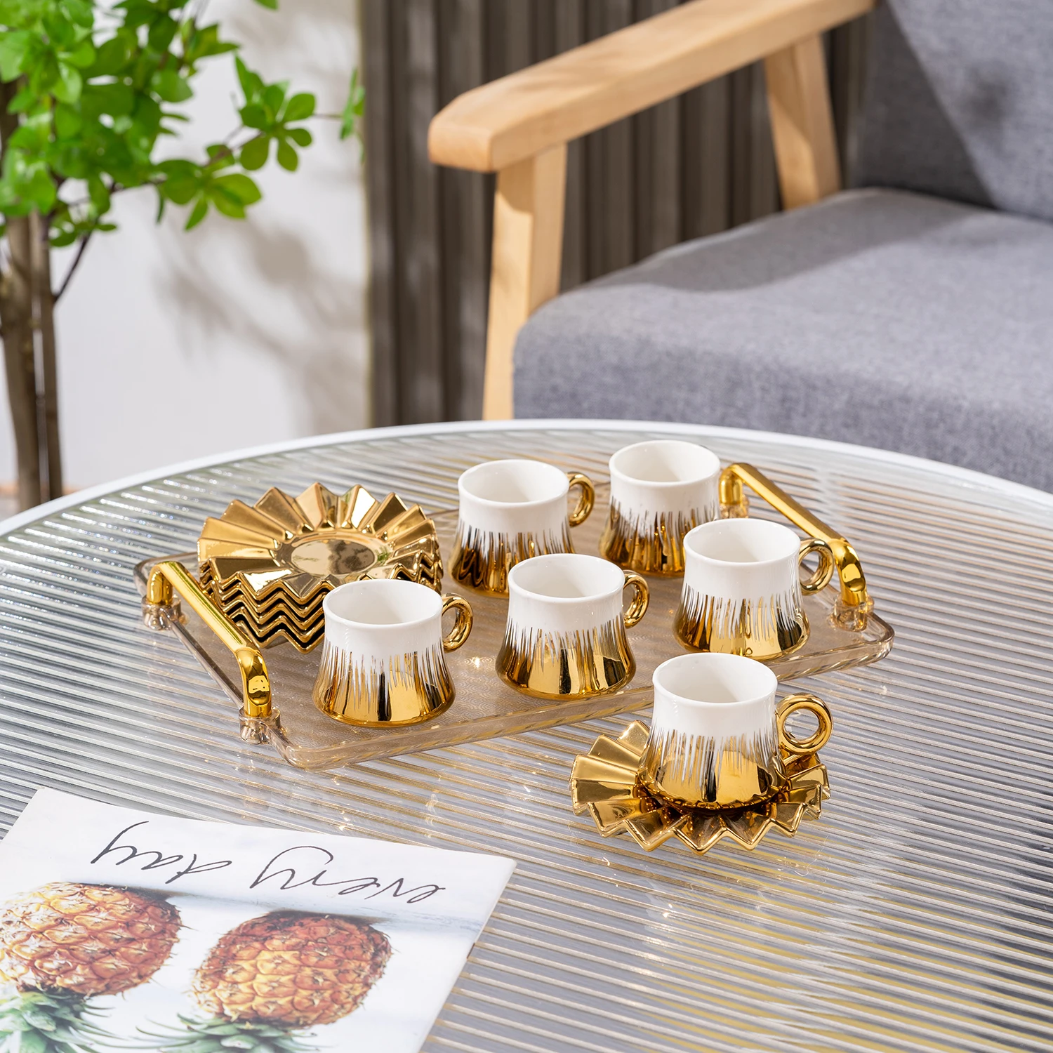 Espresso Ceramic Coffee Cup and Saucer Latte Cup Tea Cup Hotel Coffee Set manufacture