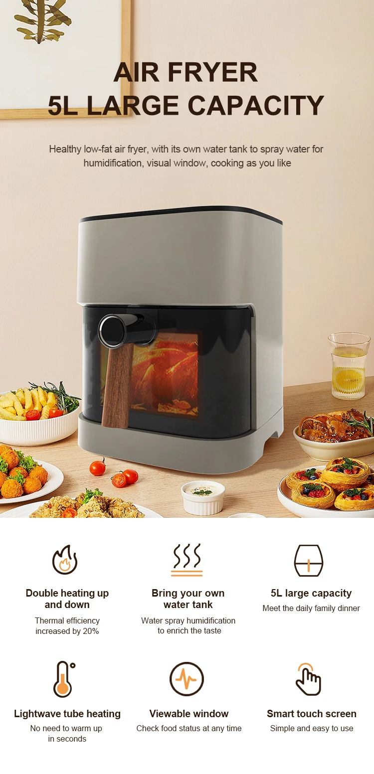 China Large Capacity Smart Air Fryer 5L Suppliers, Manufacturers, Factory -  Good Price - RISEN