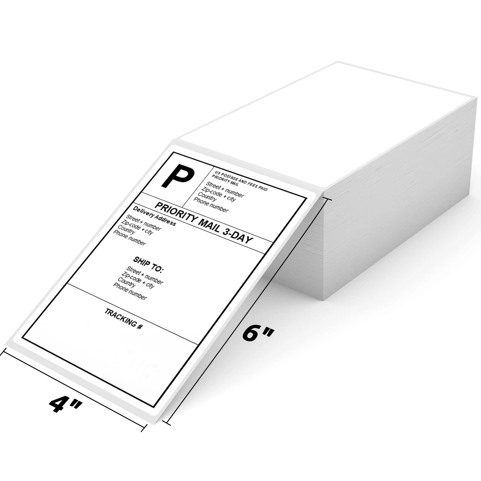 4x6 Inch Fanfold Thermal Adhesive Sticker Label Paper Free Sample Barcode Logistics Shipping Printing Thermal Label Sticker