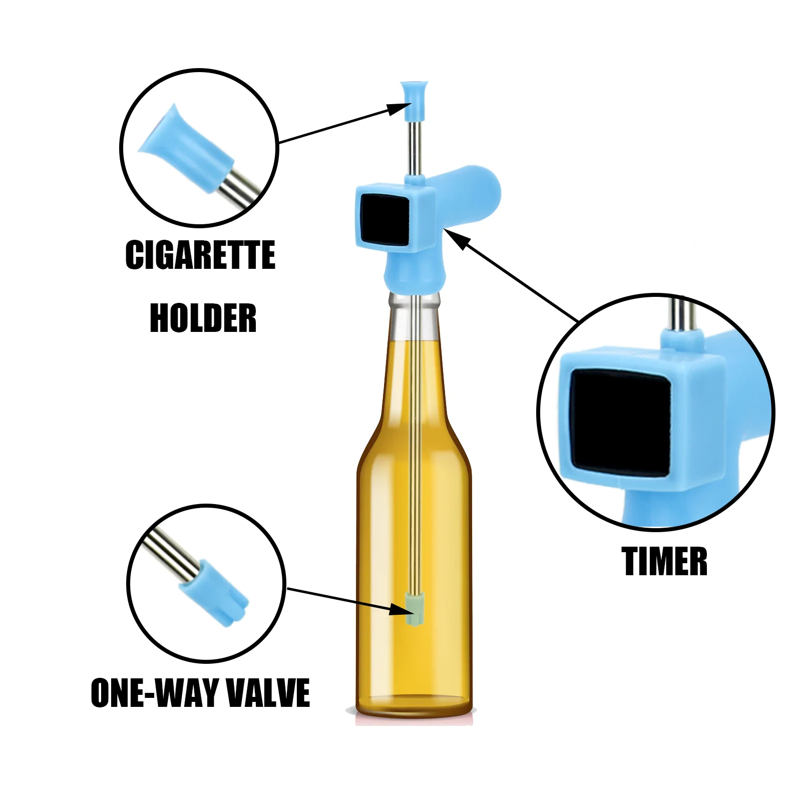 cigarette snorkel Best Sale Wholesale Party Games Custom Logo Timer Beer Snorkel Adapter Beer  Chug Drinking Timer for Summer Holiday Party Game