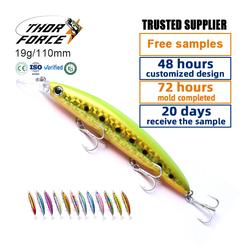 Esca Minnow 110 mm 19 g 21 g Esca Rigida in Plastica ABS per Pesca al Tonno Esca Galleggiante per Lancio Lungo Pesca Esche