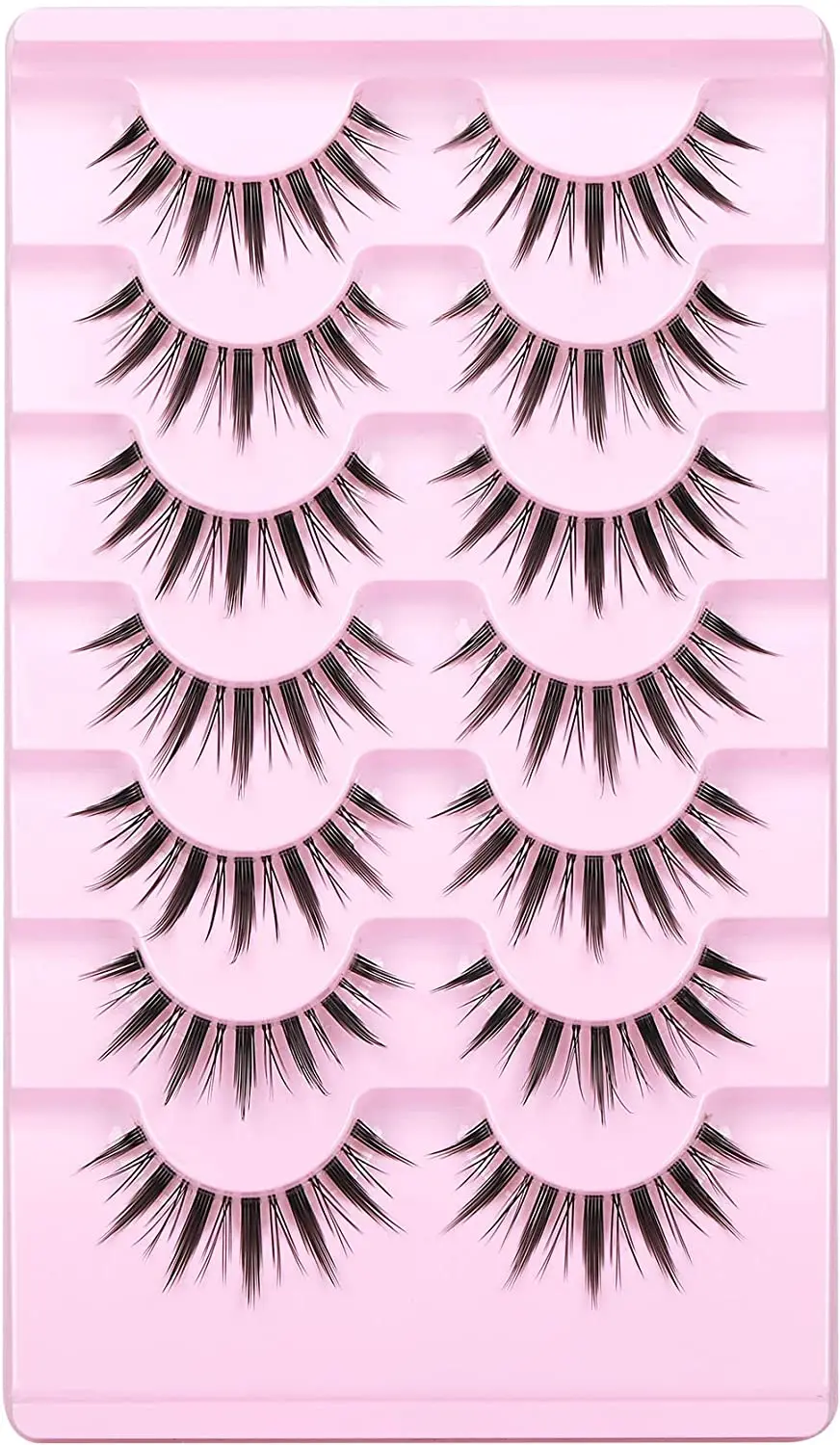 Anime Lashes With Clear Band Korean Lashes Natural Look 13mm Korean  Eyelashes Wispy Anime Eyelashes 10 Pairs False Lashes Japanese Korean  Natural