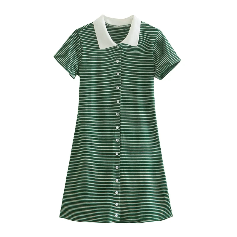 Summer Casual Women Polo T Shirt Dress 