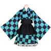 2298 Tanjiro Maid Skirt (Short) (Lace Trim) (Kimono Obi Belt with Large Bow)