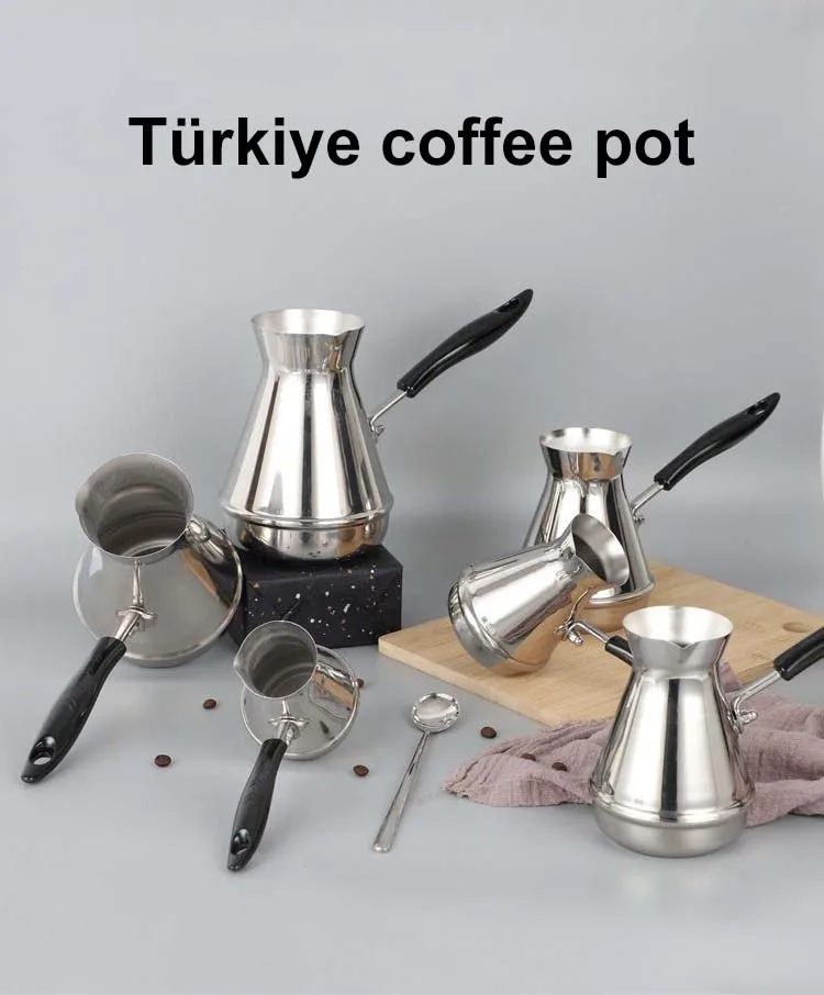 Long Handle Mini Stainless Steel Turkish Coffee Pot Mini Coffee Pot with Long Handle
