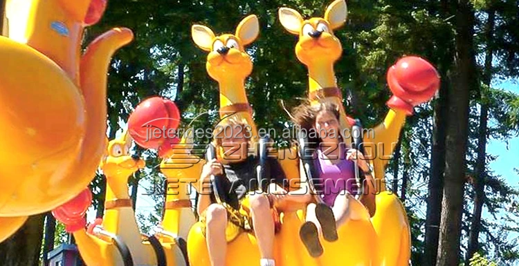 Popular electric game machine jumping kangaroo exciting amusement in the park for sale