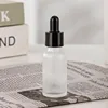 Frascos cuentagotas de vidrio esmerilado + anillo negro + caucho blanco