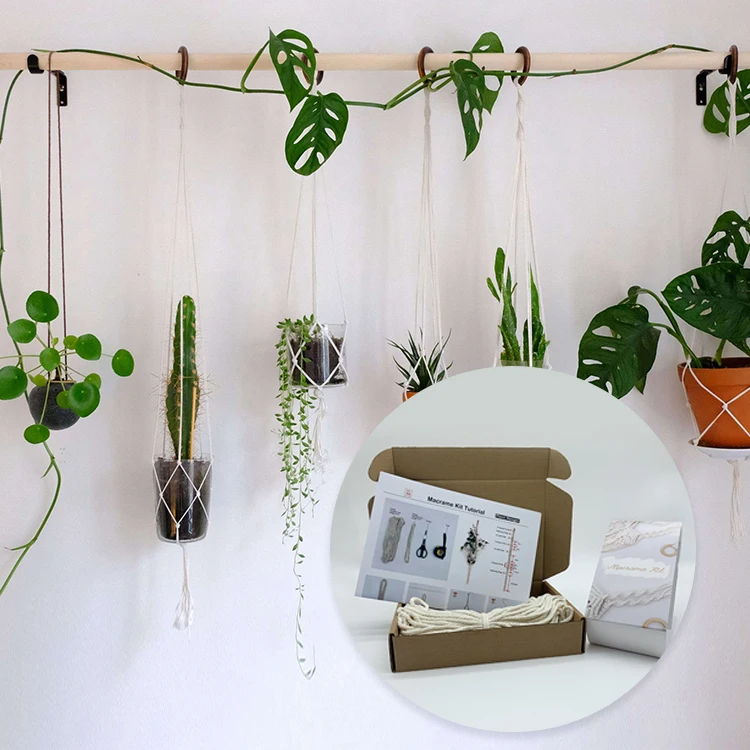 Macrame Cotton Cord DIY Crafts Kit Indoor DIY Plant Hanger Bracket Making Macrame  Kit for Home Decoration| Alibaba.com