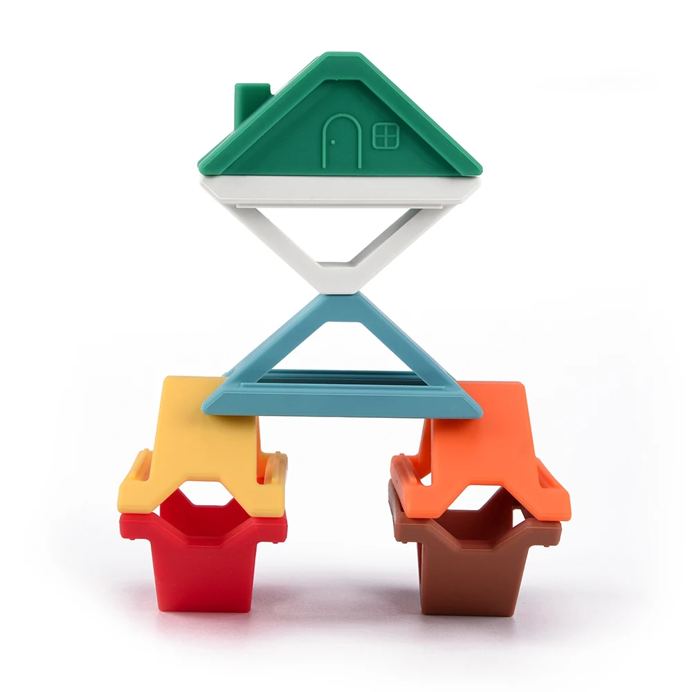 Силиконовый мягкий резиновый конструктор для детских игрушек, высококачественный Детский развивающий Новый Пазл, Радужный Набор для укладки, не содержит Бисфенол А