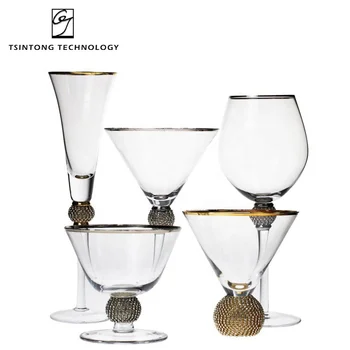 Best Sale Wine Goblet Glass For Wholesales Goblet Wine Glass Luxury Diamond Wine Glass