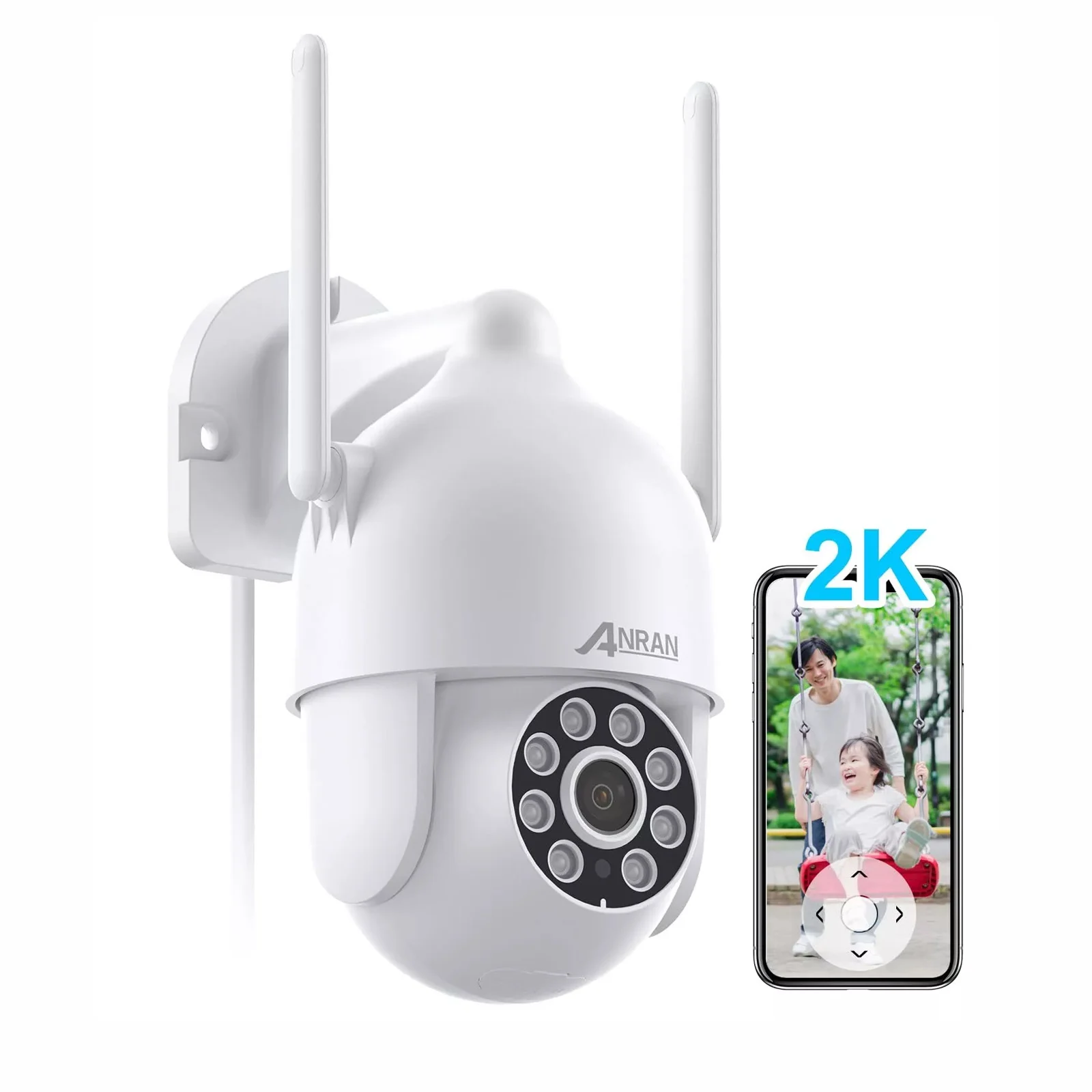 ANRAN 4X Zoom 3MP Auto Tracking Infrared Color Night Vision Video  Wifi Ip Outdoor Ptz Security Camera