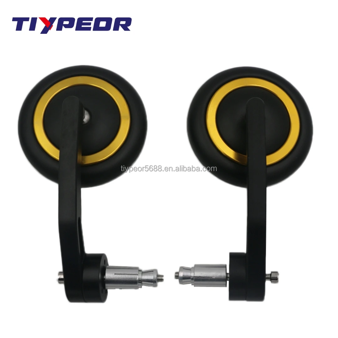 product tiypeor motorcycle vintage aluminium alloy modified motorcycle mirrors adjustable rotating side end bar rearview mirror-4