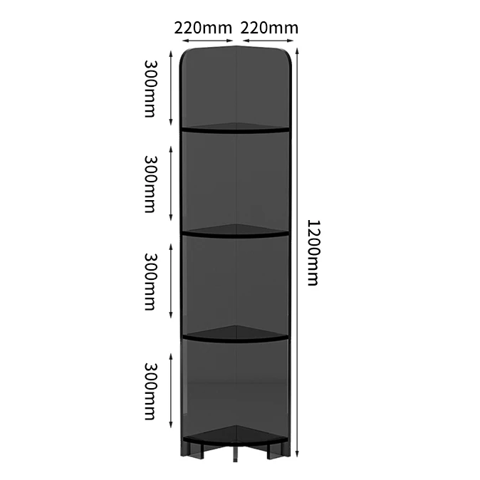 Acrylic Corner Cosmetics Storage Multilayer Floor Standing