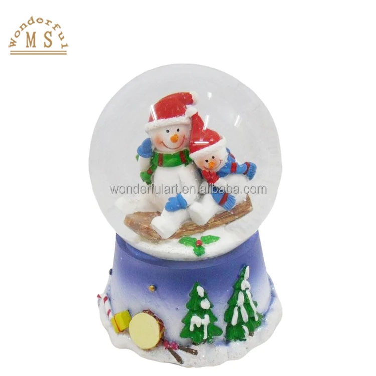 Oem customized resin cartoon snow globe water crystal ball souvenir gifts Christmas water globe souvenir gifts home decor