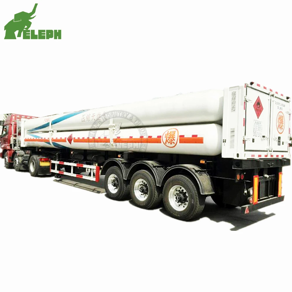 Factory Price 3 Axles 8 10 12 Tubes Compressed Natural Gas Cylinder Transport CNG Tube Trailer