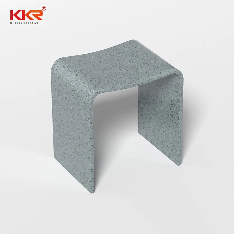 KKR Anti-slip Flexible Color Solid Surface Artificial Stone Resin Bathroom Shower Stool