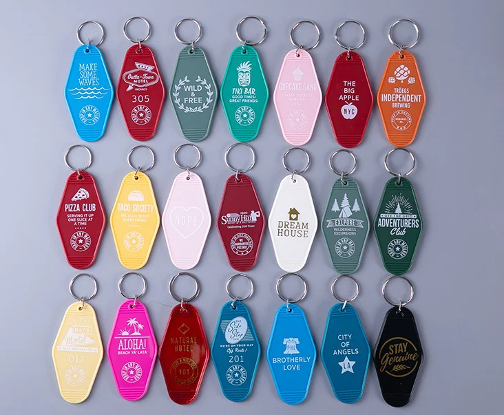 2023 Custom Logo Blank Motel Room Hotel Keychain Plastic Keyring Hotel Buy Promotion Custom