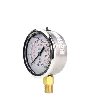 YN60ダブルスケール圧力ゲージPsi/バーショックプルーフNPT1/4