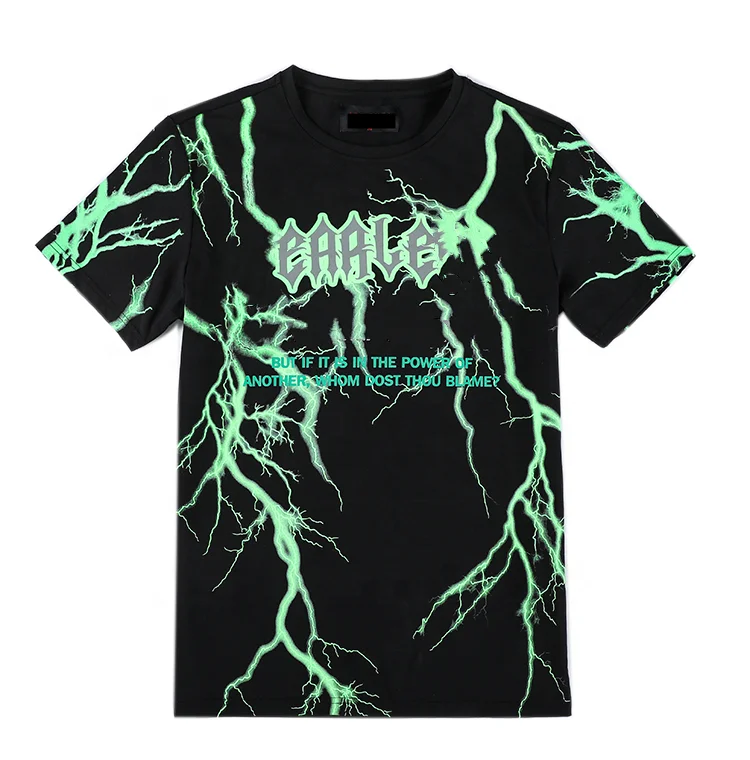 Lightning T Shirt Hip Hop Men Streetwears Reflective T-shirt Logo Designs  Printed T Shirt - Buy Printed T Shirt,Designer Polo Shirt,Reflective T-shirt  Product on 