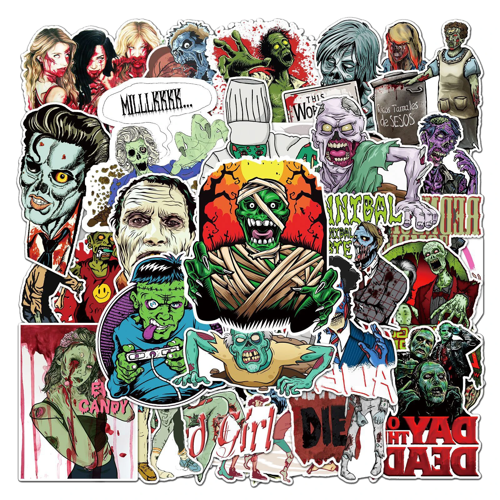 2 Adesivi Horror Per Auto - Personaggi Film Michael, Alien - 3D Vinile Per Paraurti, Halloween