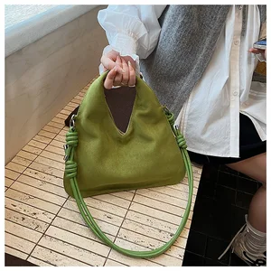 Faux Suede Handbag Autumn Winter New Underarm Single Shoulder Bag Fashionable Tote Simple Versatile Commuting Crossbody Bag