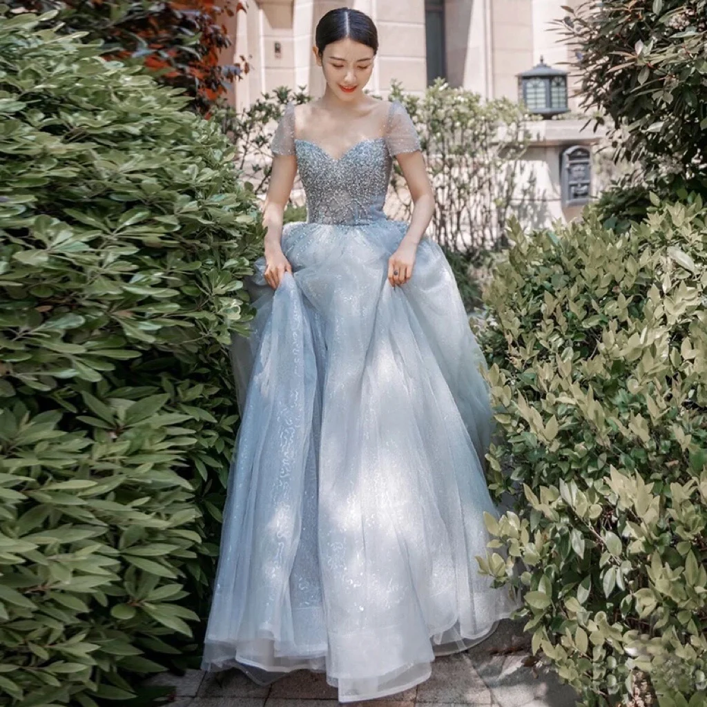 Коктейльные платья трапециевидного силуэта, коктейльные платья на молнии с блестками и круглым вырезом, очаровательные вечерние платья для свадьбы, новинка, 2022