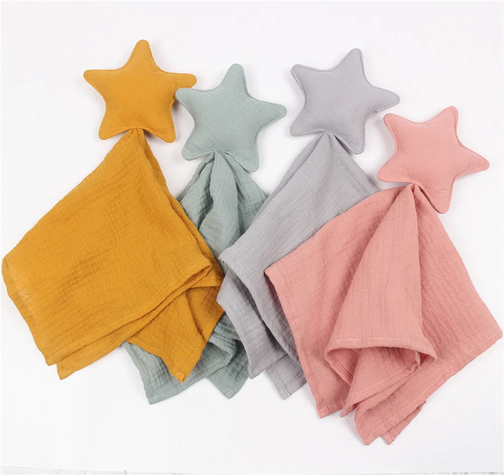 Hot Sale Start Design Baby Lovey Muslin Organic Cotton Lovey Baby Toy Baby Lovey