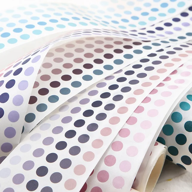 DIY Paper Tape Sticker New Style Time Series Decorative Scrapbook for Gift Use Round Dot Stickers