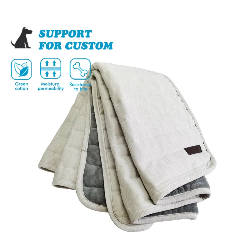 Wholesale ultra soft and comfortable cooling machine washable grey quilted Pet blankets dog bed