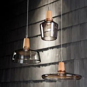 Zeal Lighting Modern Bedroom Kitchen Island Decor Fancy Pendant Lamp Grey Glass Led Pendant Lights