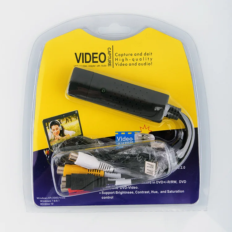 USB 2.0 Audio Vidéo Convertisseur VHS vers DVD Adaptateur de carte de  capture