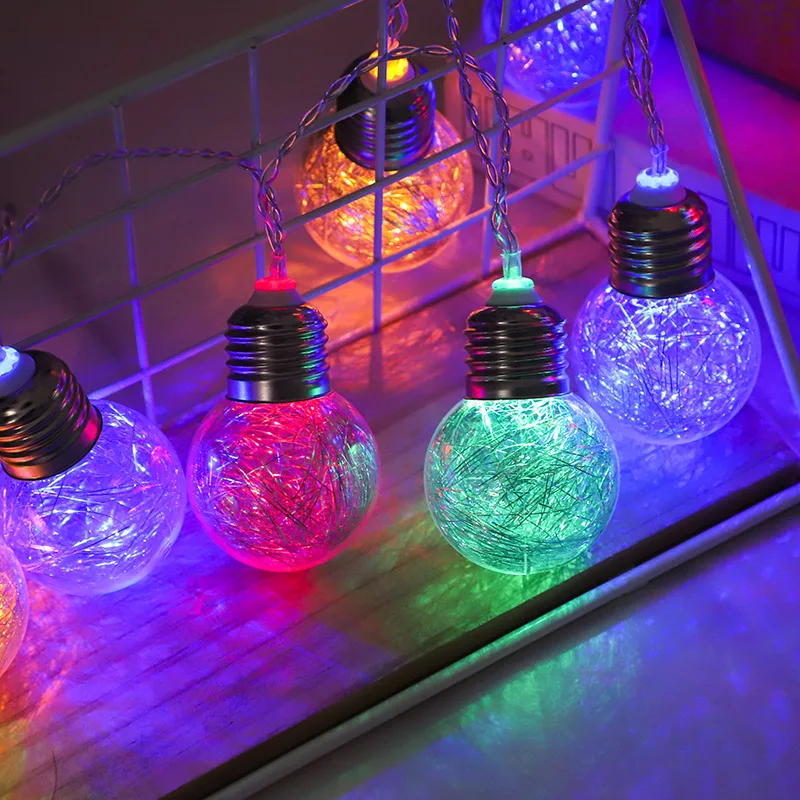 Waterproof Outdoor Solar Garden String Light ball bulb Copper Wire Festival Holiday String Light Lamp Courtyard Decoration factory