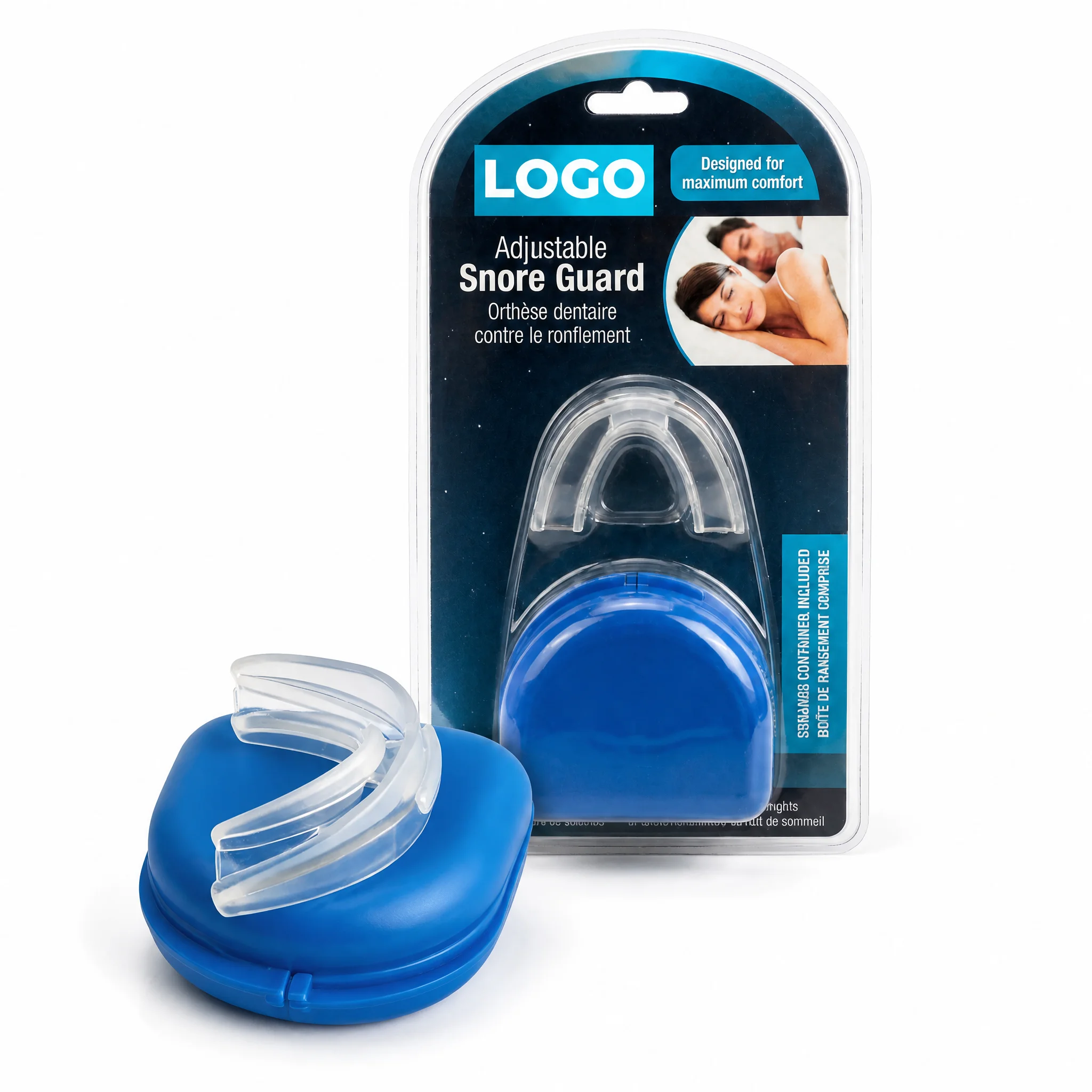 Custom Logo Night Oral Care Teeth Guard Anti-Grinding Mouthguard Silicone Dental Tray Antisnoring Mouth Guard Mouth Tray