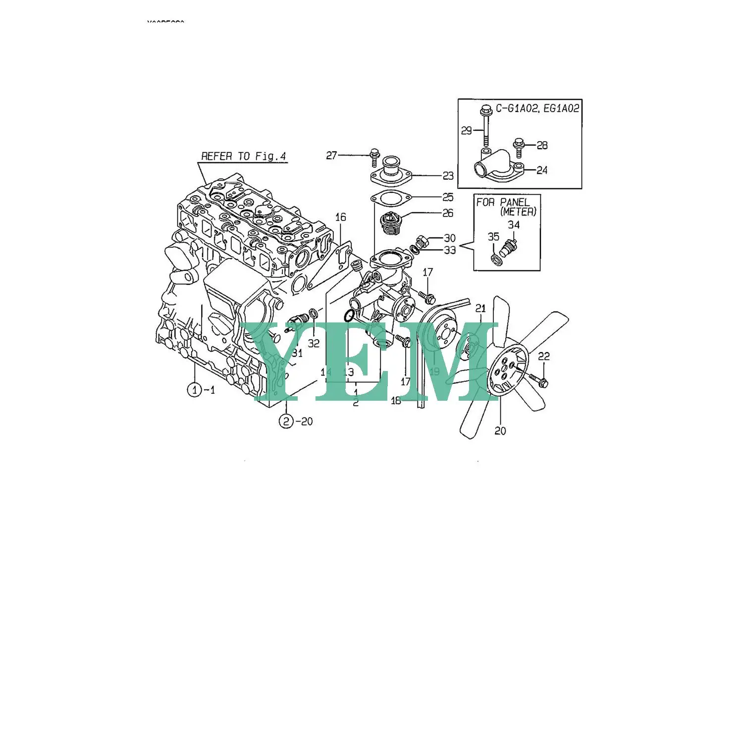 3TNE74 THERMOSTAT (71 C 129350-49800 for Yanmar 3TNE74C(E)G1 Engine