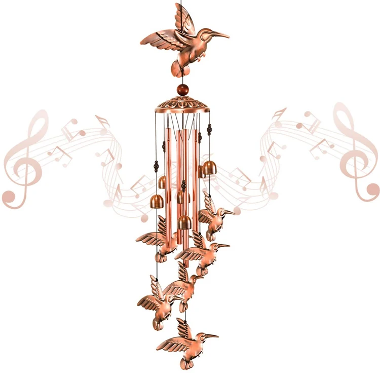 Door window hummingbird brass wind chimes