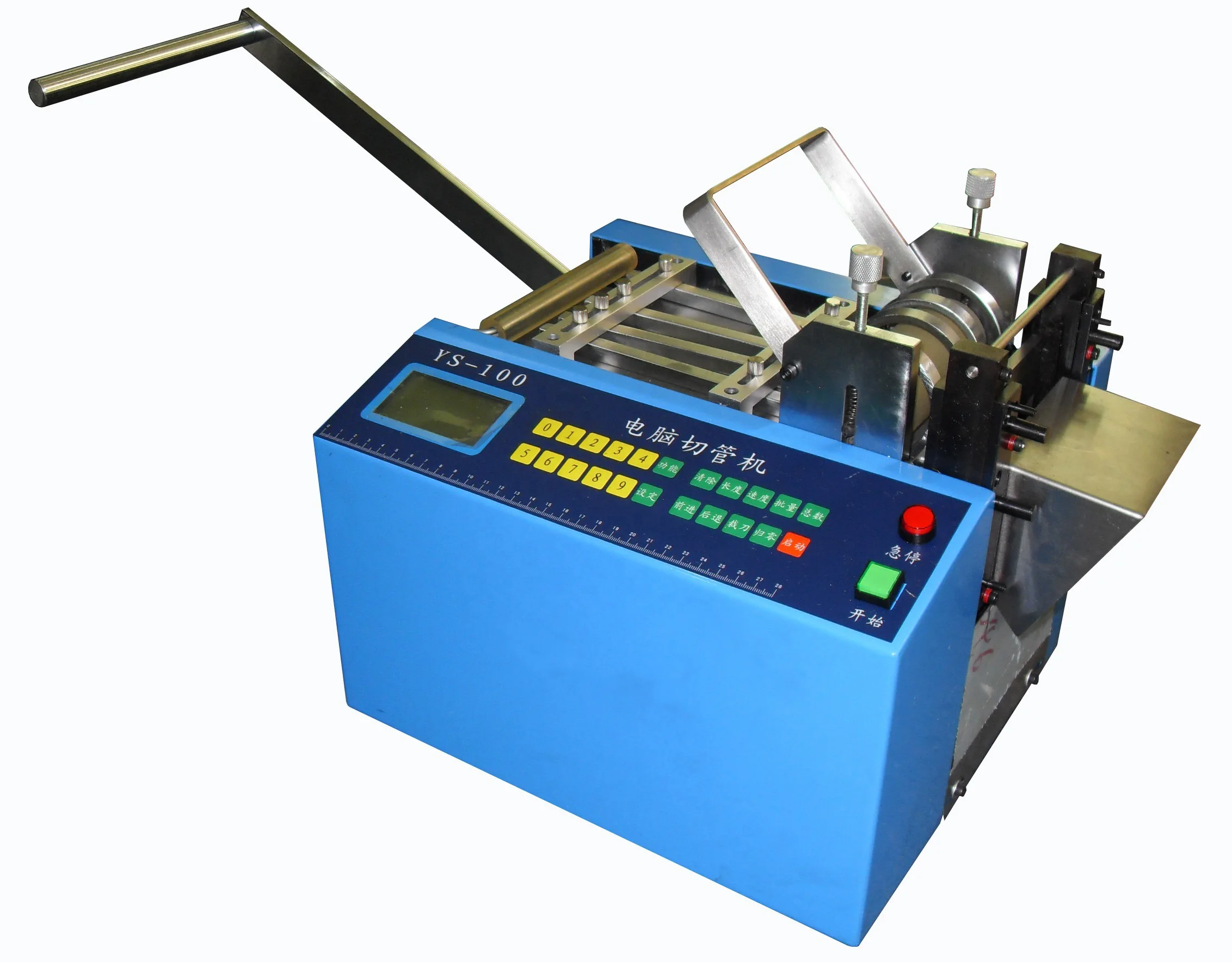 English operation automatic plastic pouch cutting machine pvc pouch sealing machine