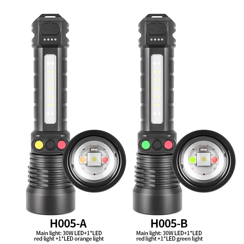 Multicolor Flashlight 3 Color White Red Green Long Distance Waterproof High Quality Portable LED Tricolour Tri Colour Torch