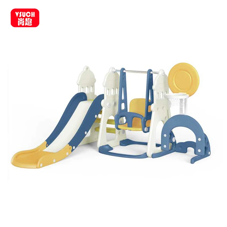 Home Amusement Combination Tower Slides Cheap Indoor Plastic Slide And Swing Set For Kids Plastic