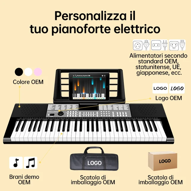 TERENCE SP611 Music Piano 61 Keys Electric Keyboard for Church