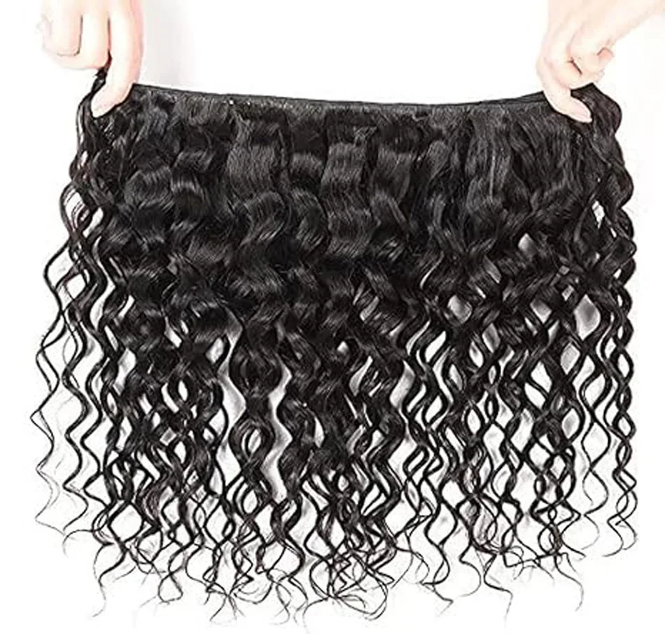Extensões de cabelo humano water wave madeixas brasileiras remy natural_voghion.com