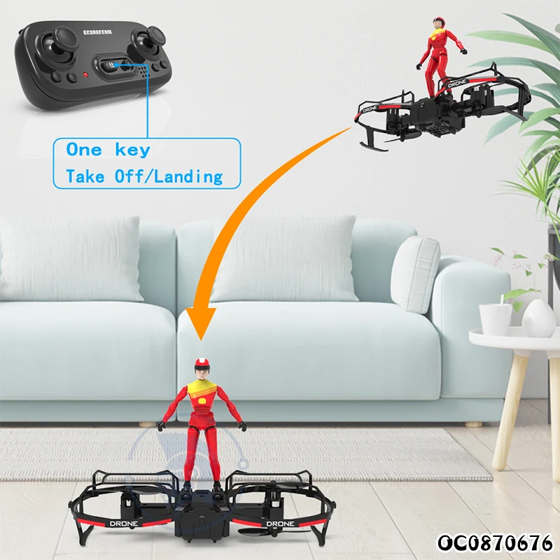 2in1 2.4G Remote Control Parachute Flying Toys Mini Rc Quadcopter Drone Kit