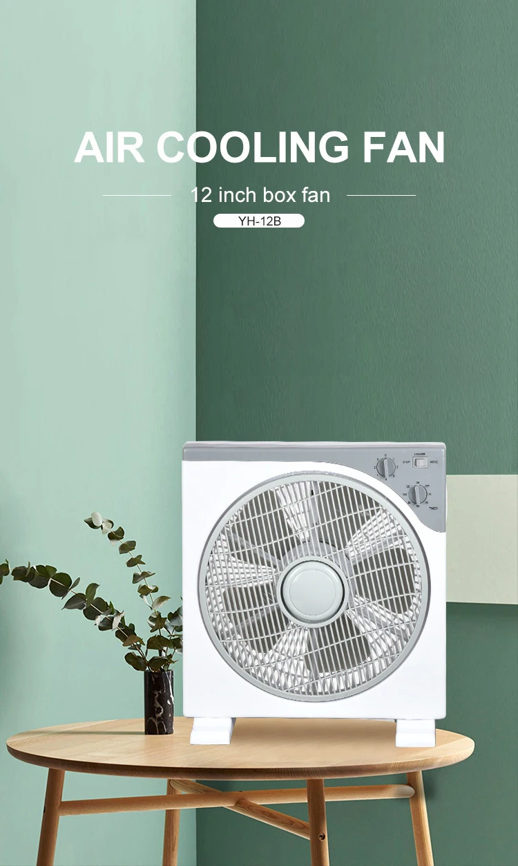 2023 Wholesale Household Silent Electric Cooling Fan Square Box Fan 12 Inch Buy Box Fan,Box