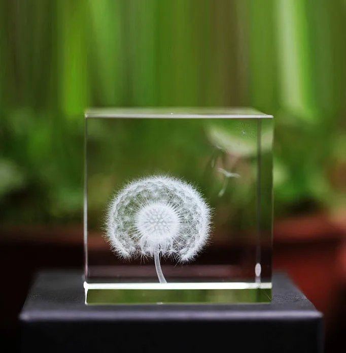 Home & Living Office Vintage Colored Laser Cut Angel Crystal Cube