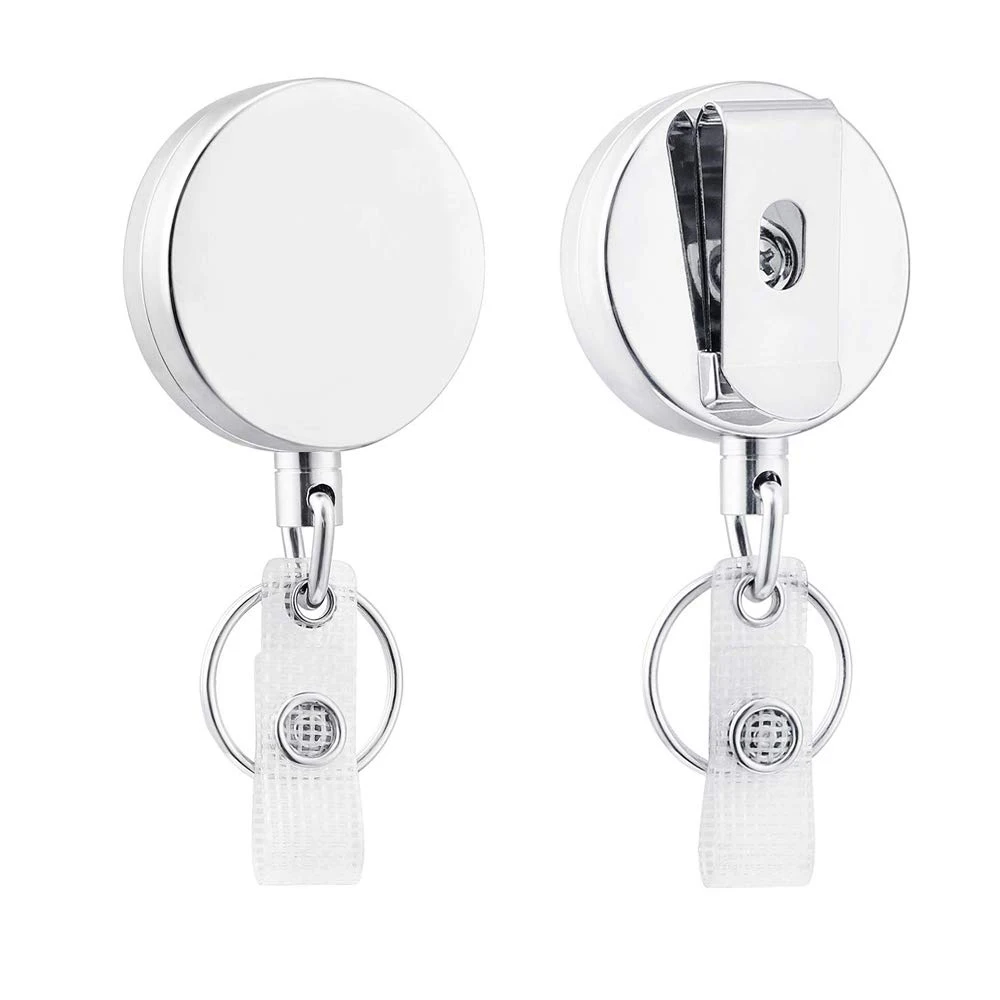 4cm metal retractable reel id badge