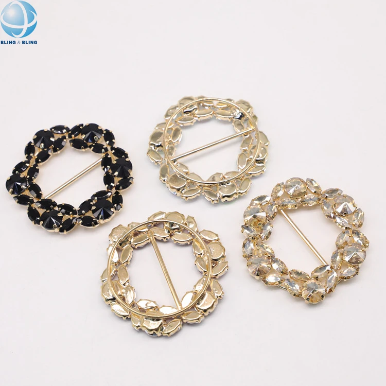 Customized Colorful Rhinestone Buckle Metal Alloy Gold  display picture 1