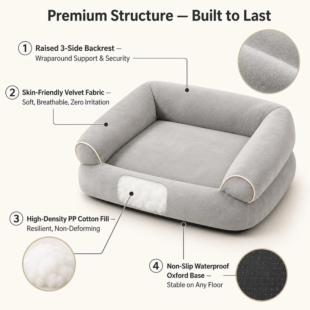 Luxury Pet Sofa Bed Skin Friendly — Product details 4