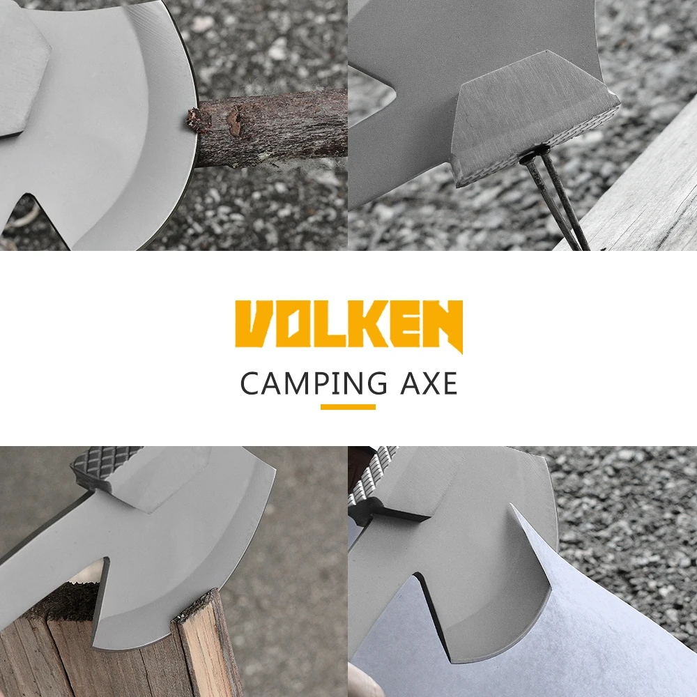 Camping Kit Multi Function Stainless Steel Axe Camping Axe With Sheath Rubber and Plastic Material