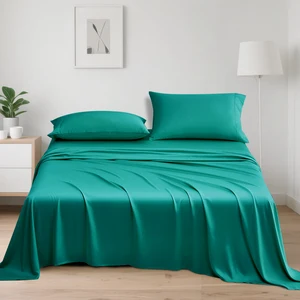 High Quality 100% Bamboo Fiber Duvet Cover Set Fitted Flat Sheets OEKO-TEX Certified 300tc Wedding Four-Piece Kit for Home Use